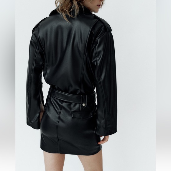 NWT zara faux leather zippered dress - Picture 3 of 7